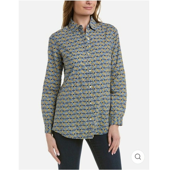 J. McLaughlin Tops - j.mclaughlin Cotton Pineapple Button down shirt